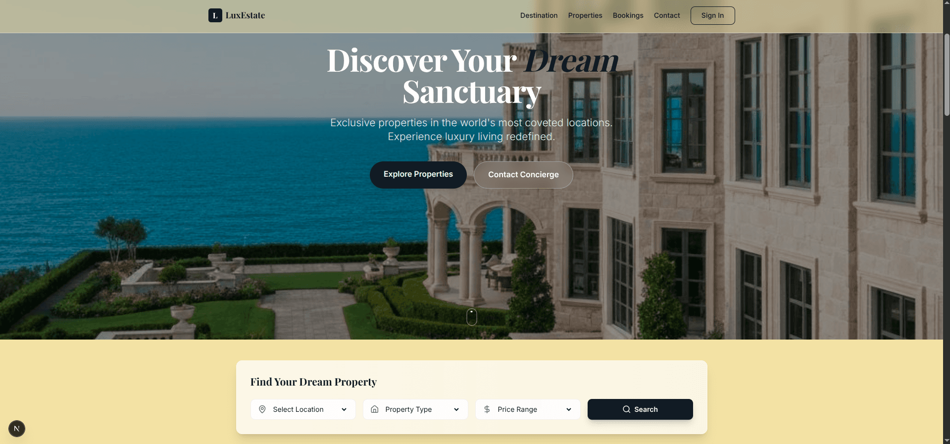 Screenshot of LuxEstate